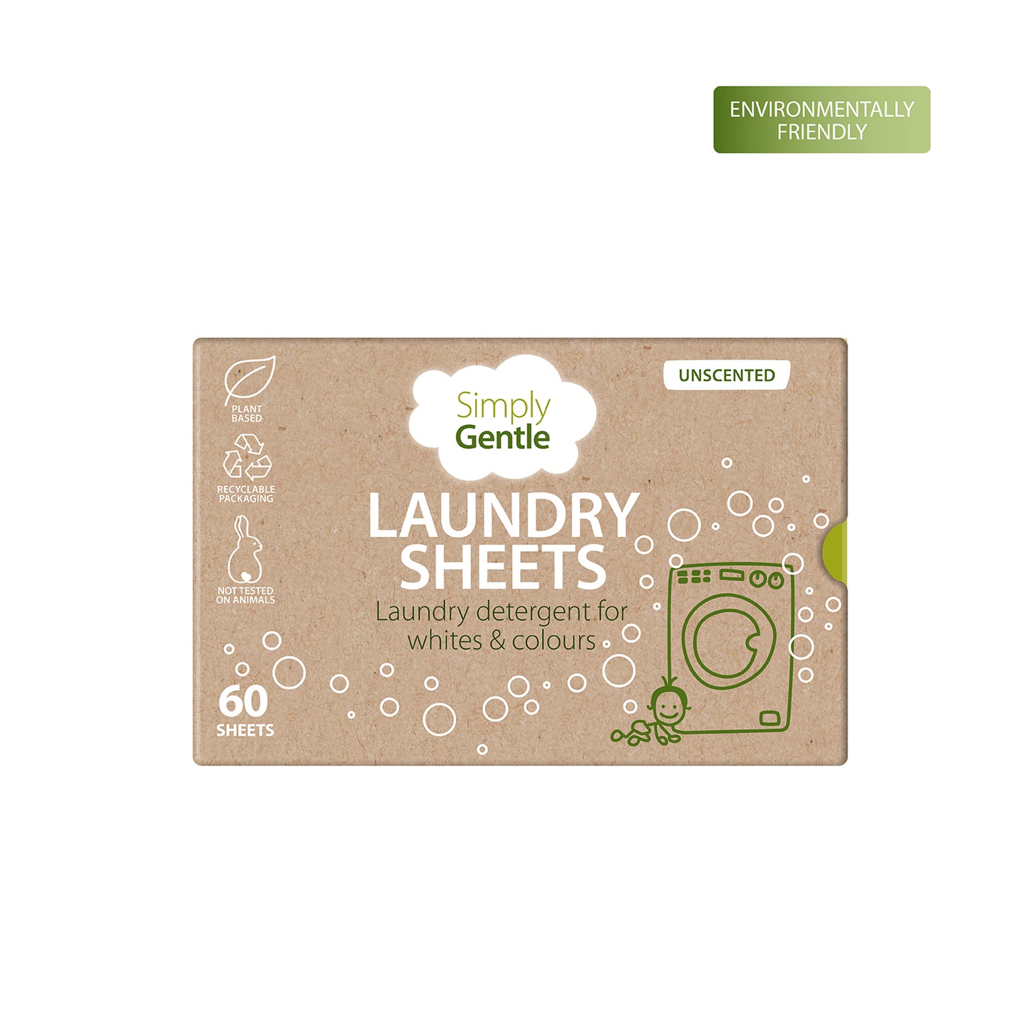 Unfragranced Laundry Sheets - 60 Sheets