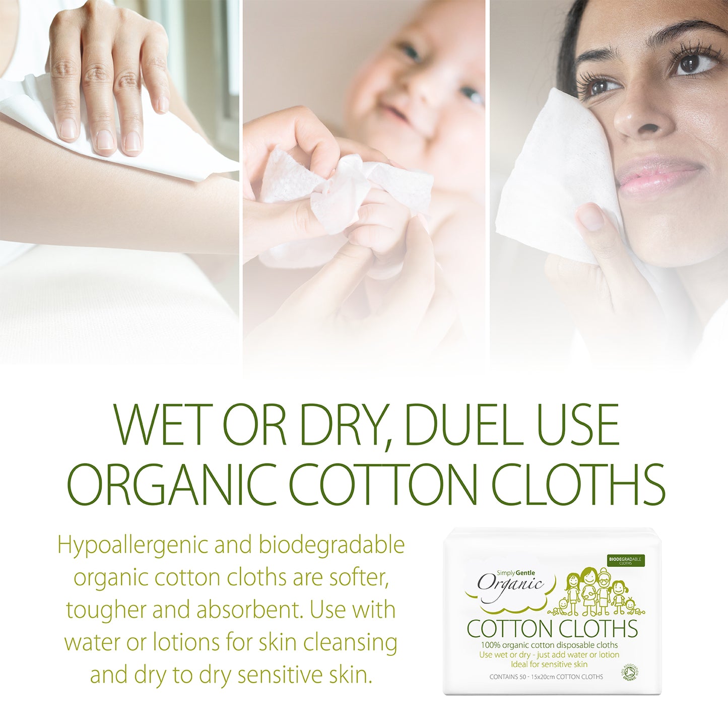 Simply Gentle Organic Cotton Cloths