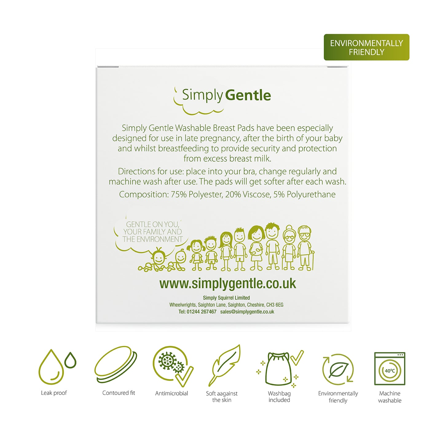 Simply Gentle Washable & Reusable Breast Pads