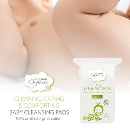 For careful and gentle cleansing of babies’ sensitive skin. 100% organic cotton. Large rectangular cotton wool pads designed for careful and gentle cleansing of babies’ sensitive skin. Used with baby oil or water, they are especially kind to skin.