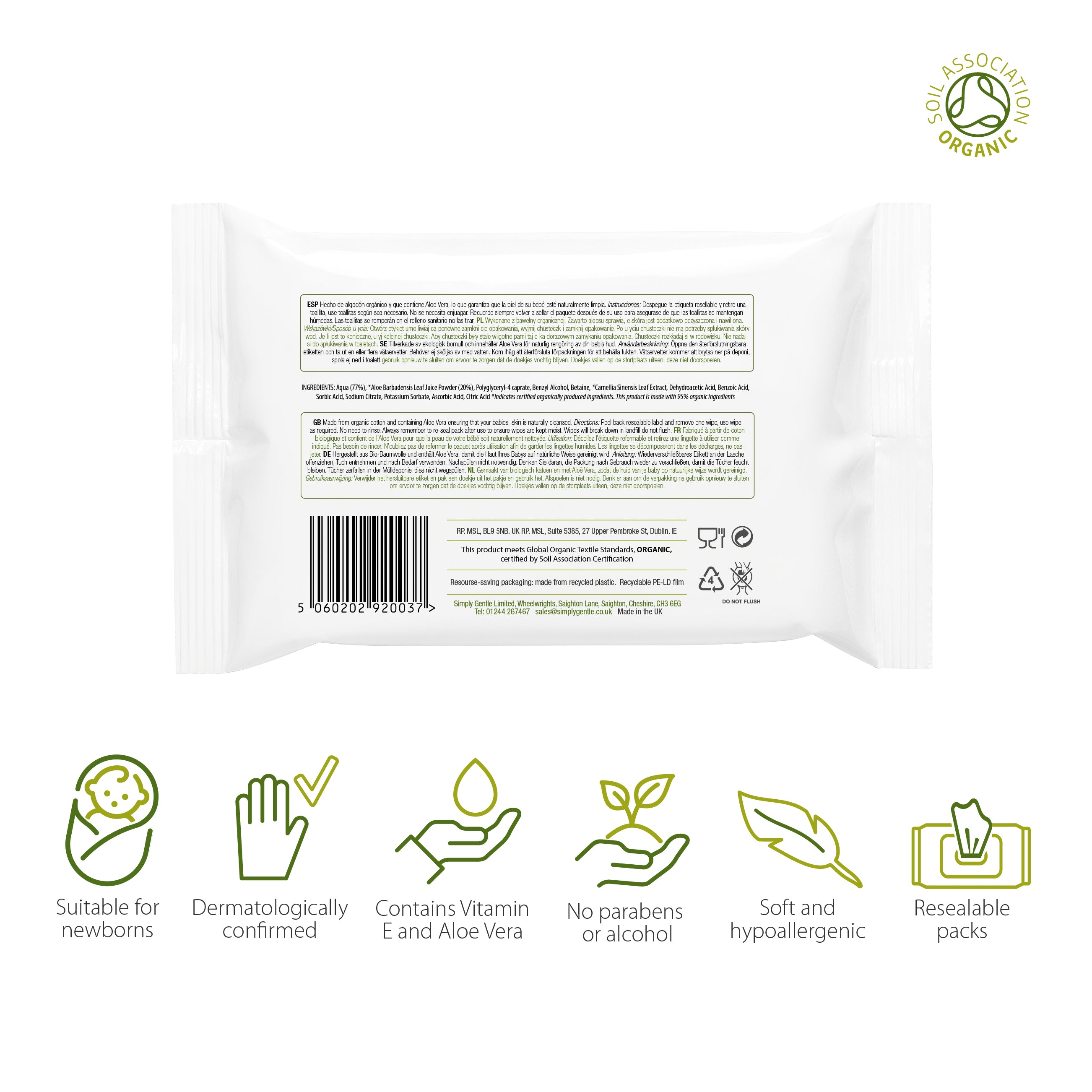 Simply Gentle Organic Baby Wipes