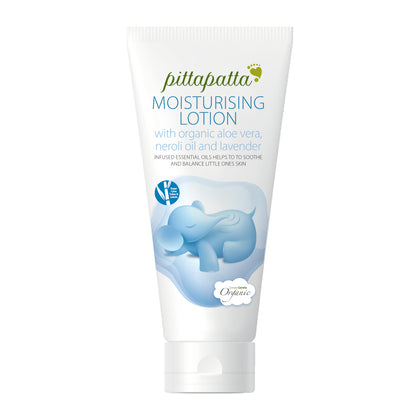 Pittapatta Moisturising Lotion with organic aloe vera, neroli oil and lavender, infused with lavender and essential oils to soothe and balance skin. From the Simply Gentle Organic bodycare range