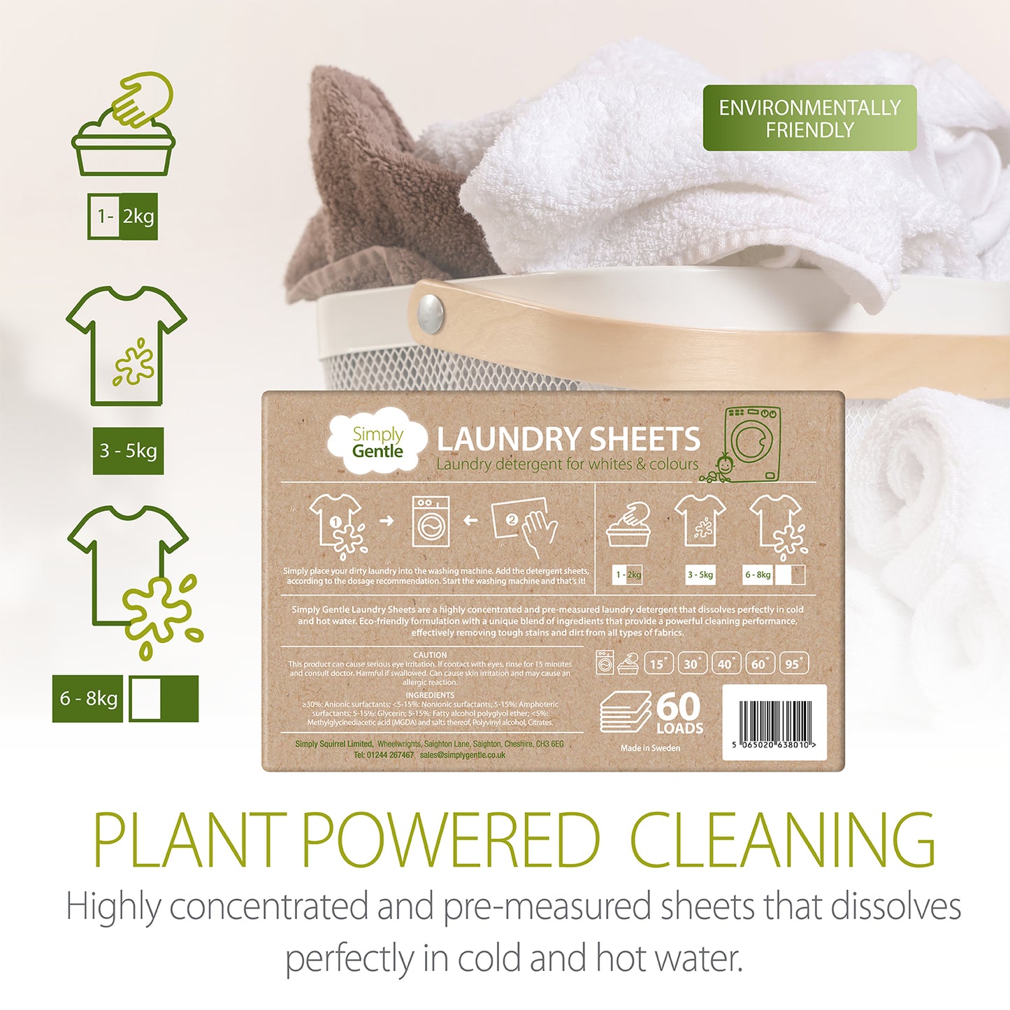 Unfragranced Laundry Sheets - 60 Sheets