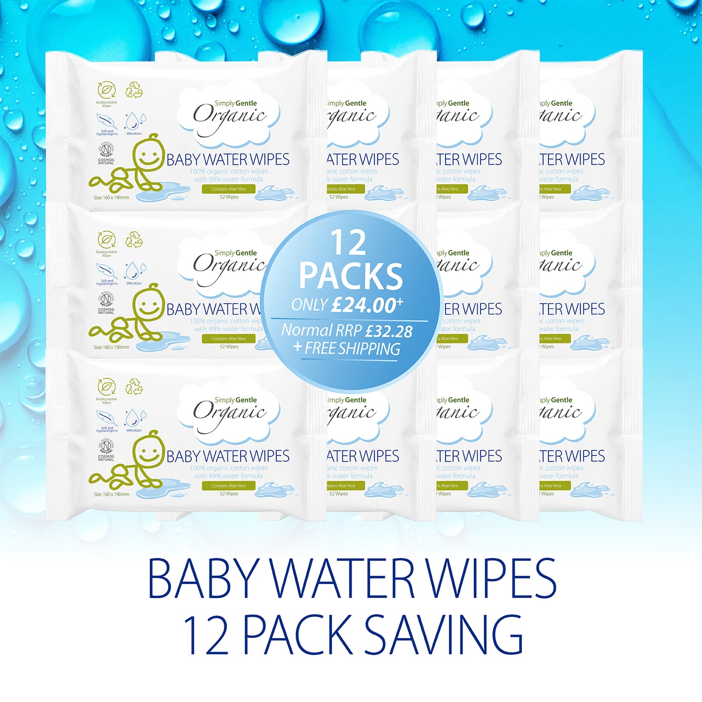 Simply Gentle Organic Baby Water Wipes