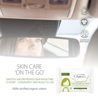 Simply Gentle Organic 3 in 1 Cosmetic Wipes