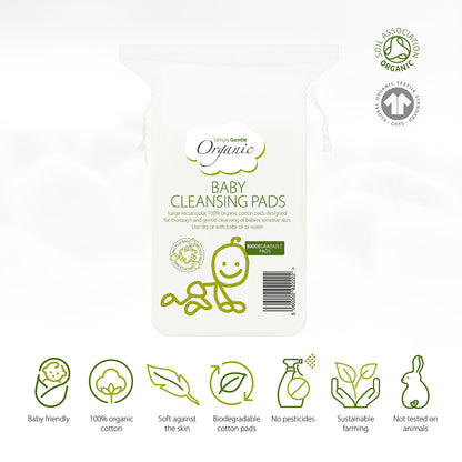 Simply Gentle Organic Baby Cotton Cleansing Pads