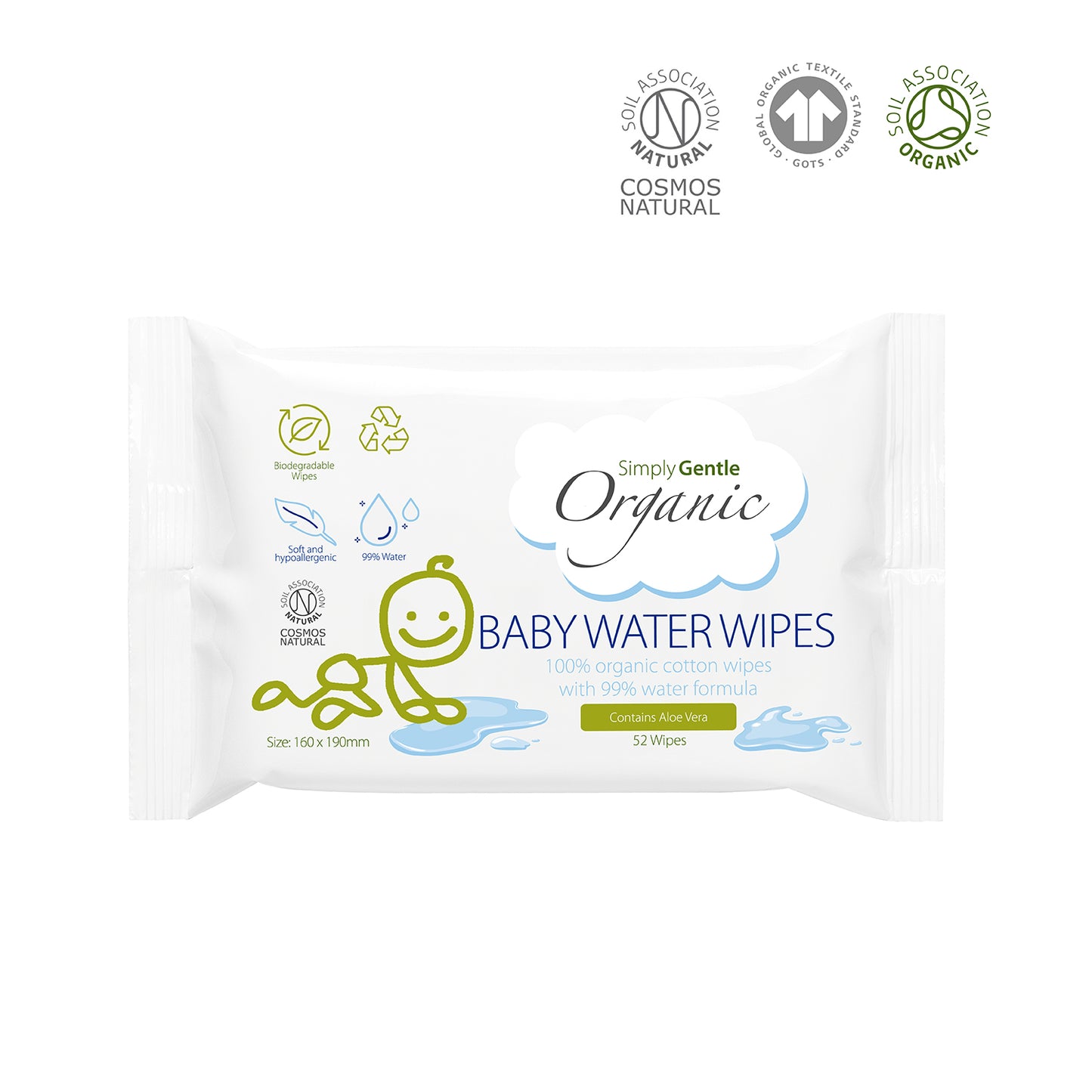 Simply Gentle Organic Baby Water Wipes