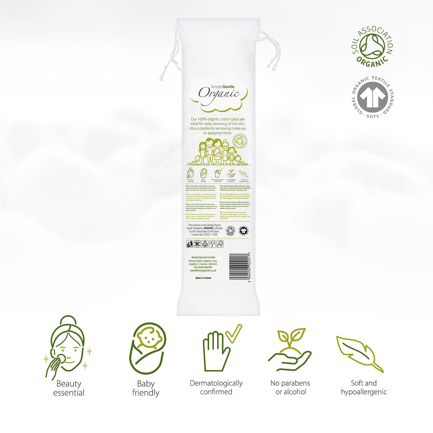 Simply Gentle Organic Cotton Pads