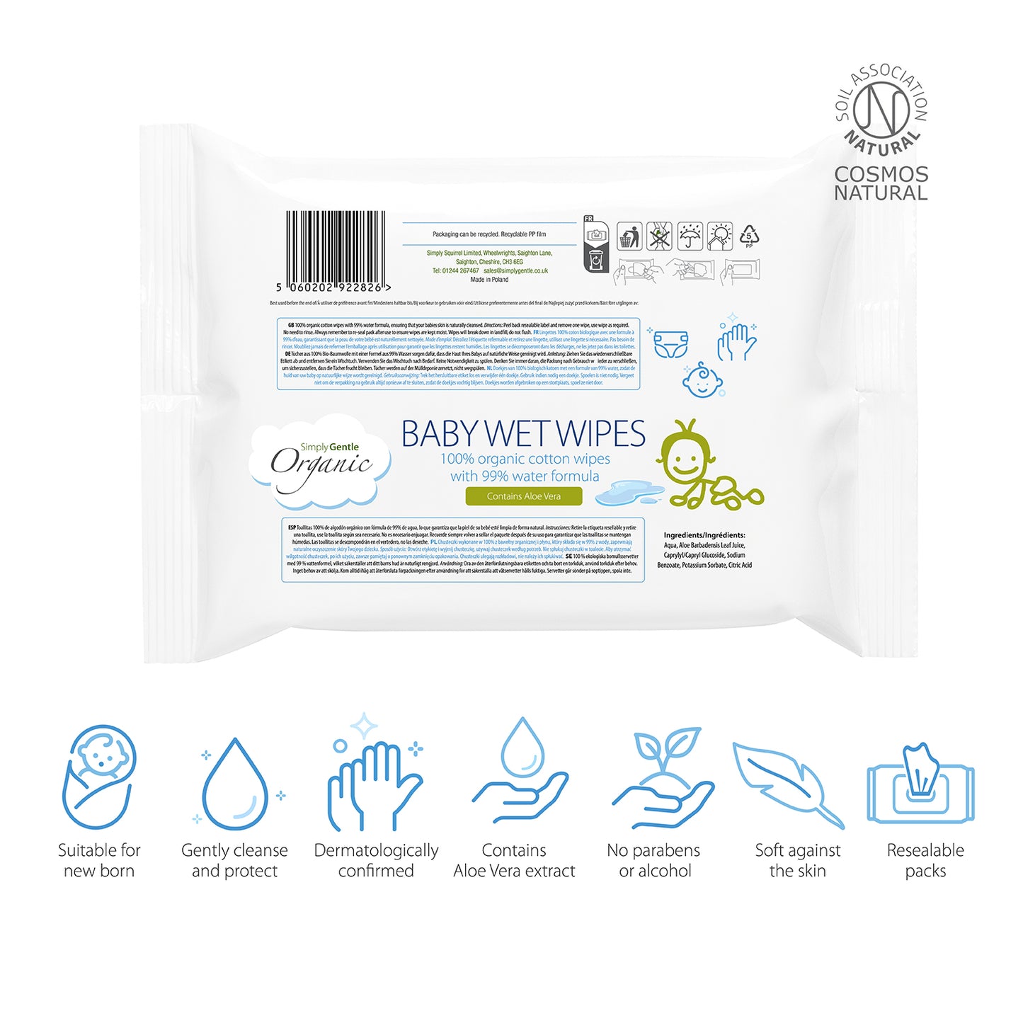 Simply Gentle Organic Baby Wet Wipes
