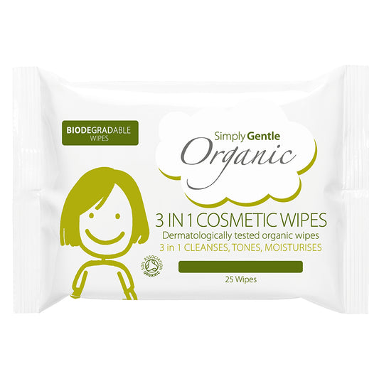 Simply Gentle Organic 3 in 1 Cosmetic Wipes