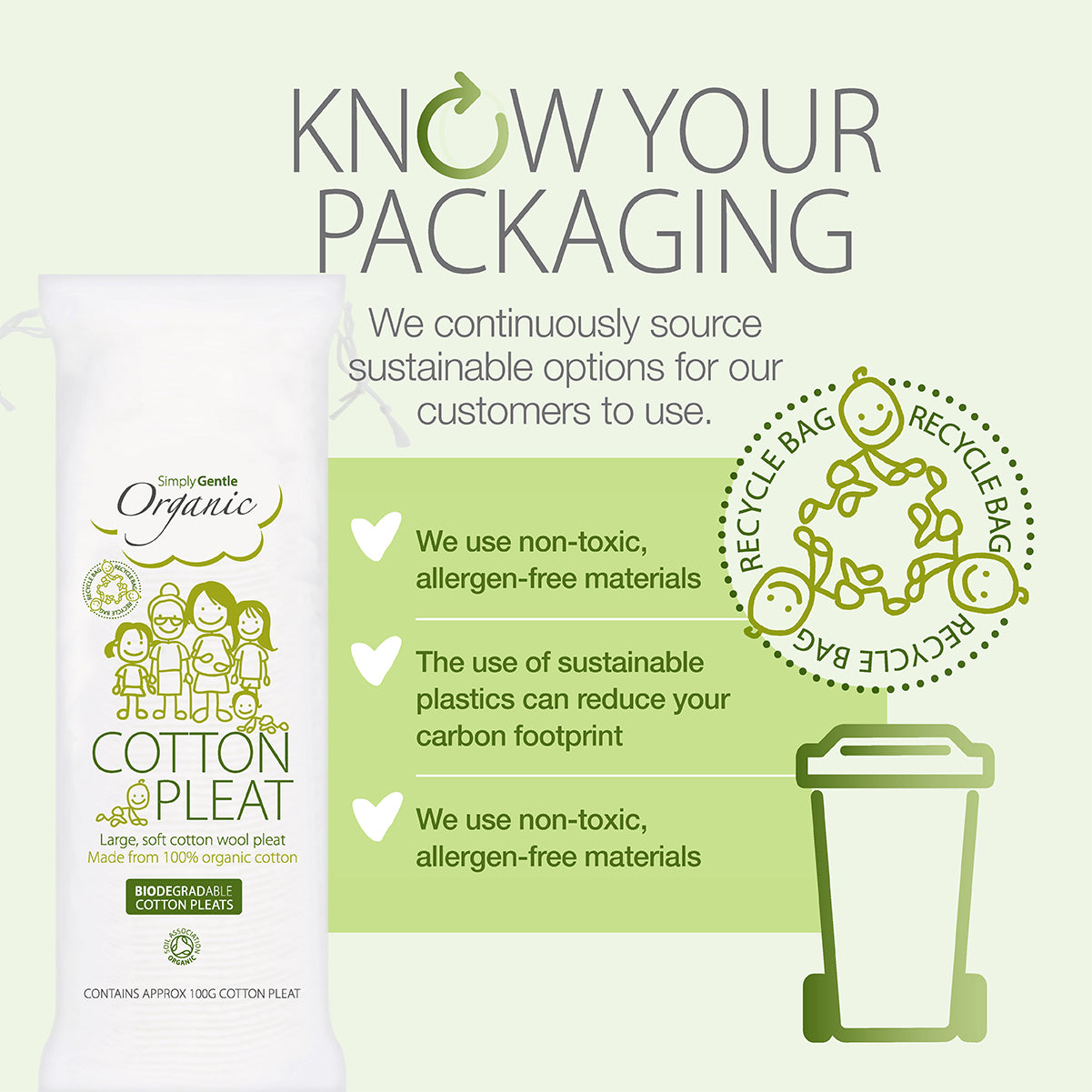 Simply Gentle Organic Cotton Pleat