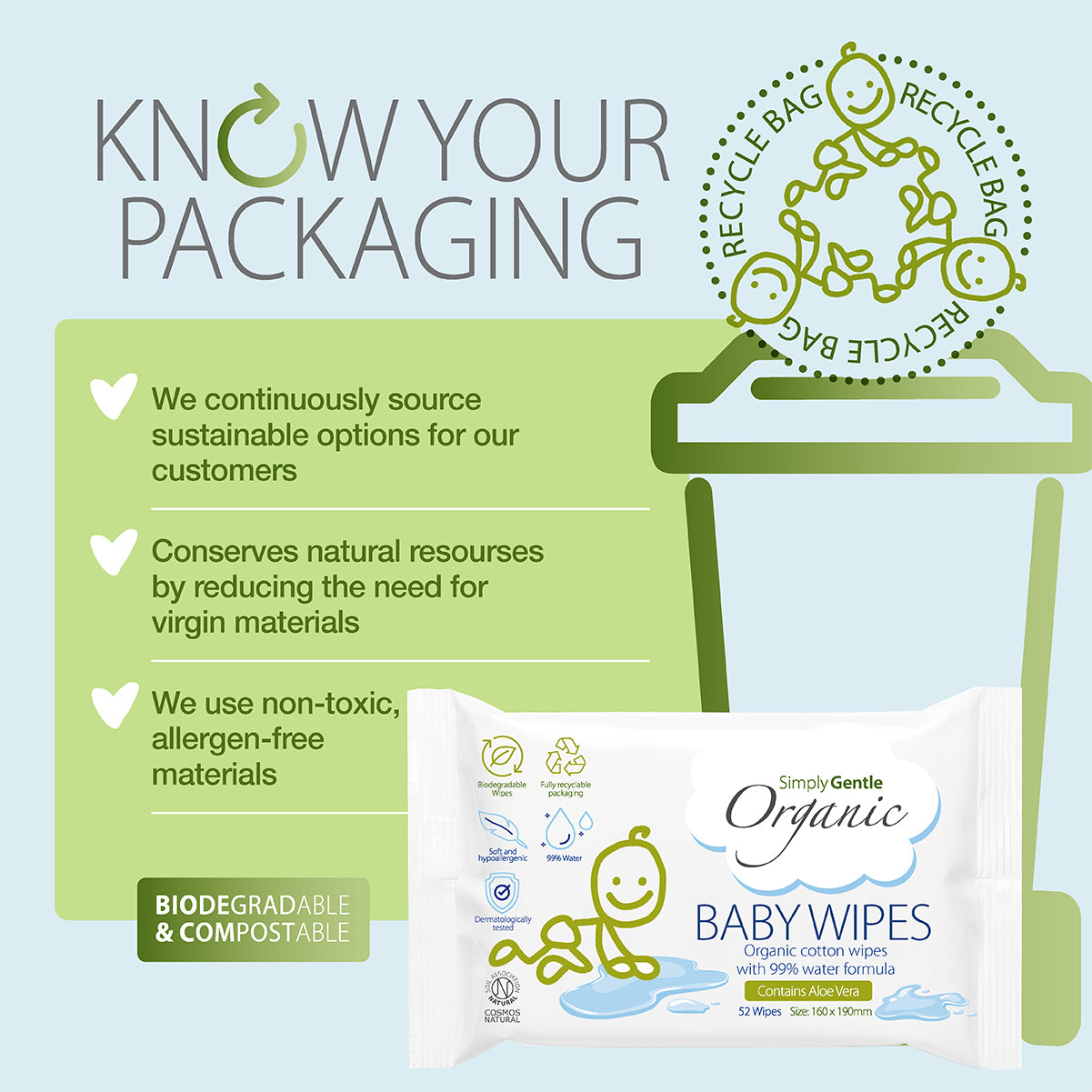 Simply Gentle Organic Baby  Wipes