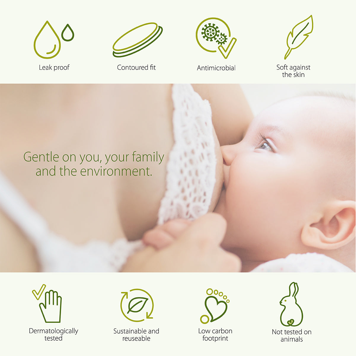 Simply Gentle Washable & Reusable Breast Pads