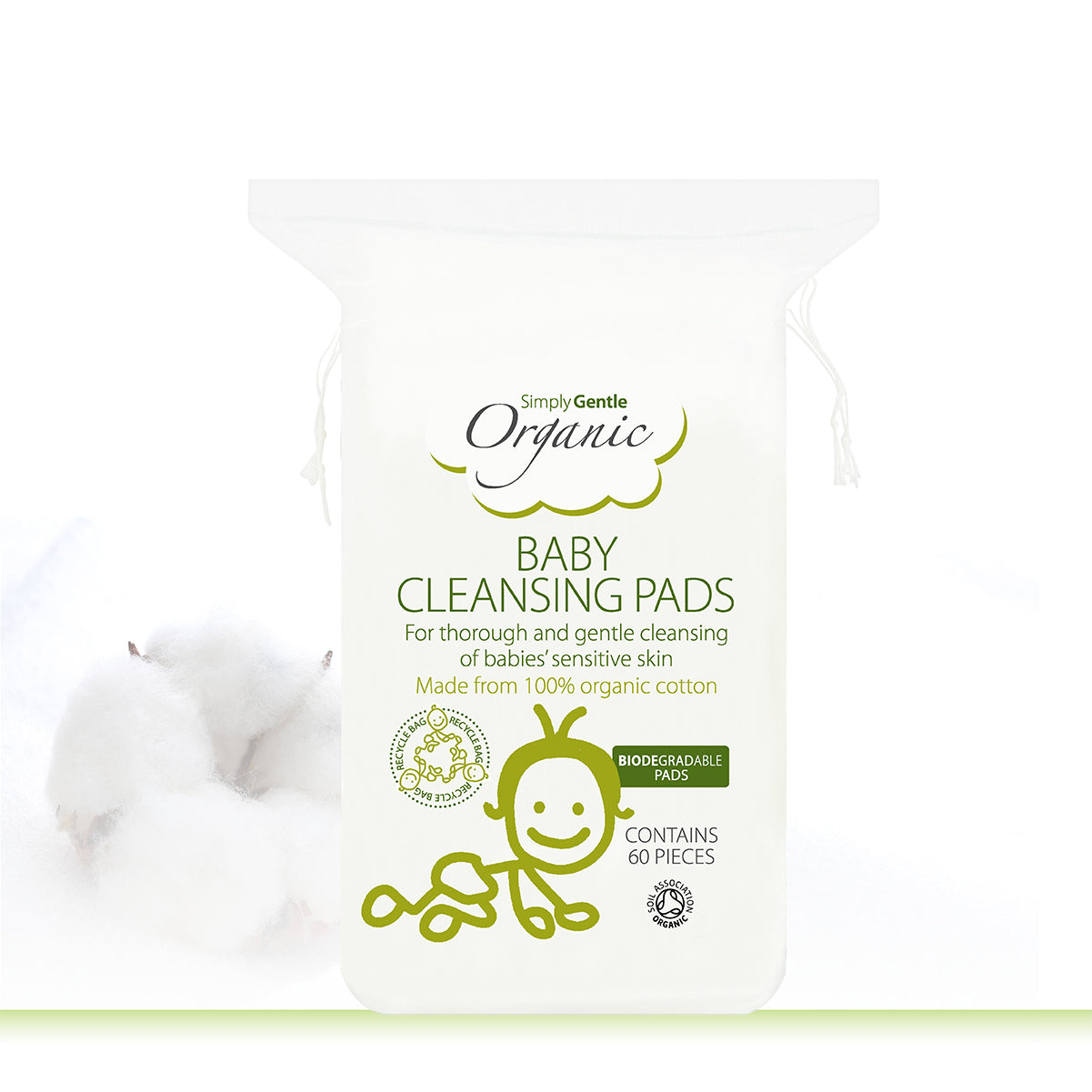 Simply Gentle Organic Baby Cotton Cleansing Pads