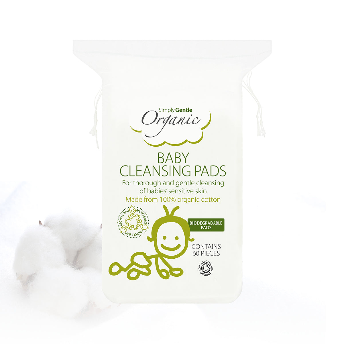Simply Gentle Organic Baby Cotton Cleansing Pads