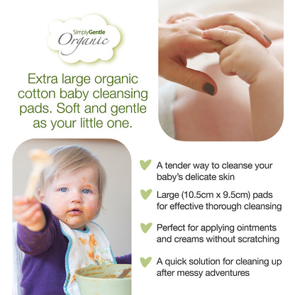 Simply Gentle Organic Baby Cotton Cleansing Pads