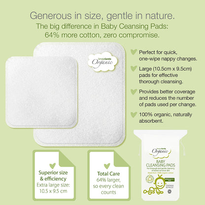 Simply Gentle Organic Baby Cotton Cleansing Pads