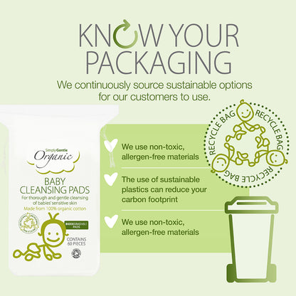 Simply Gentle Organic Baby Cotton Cleansing Pads