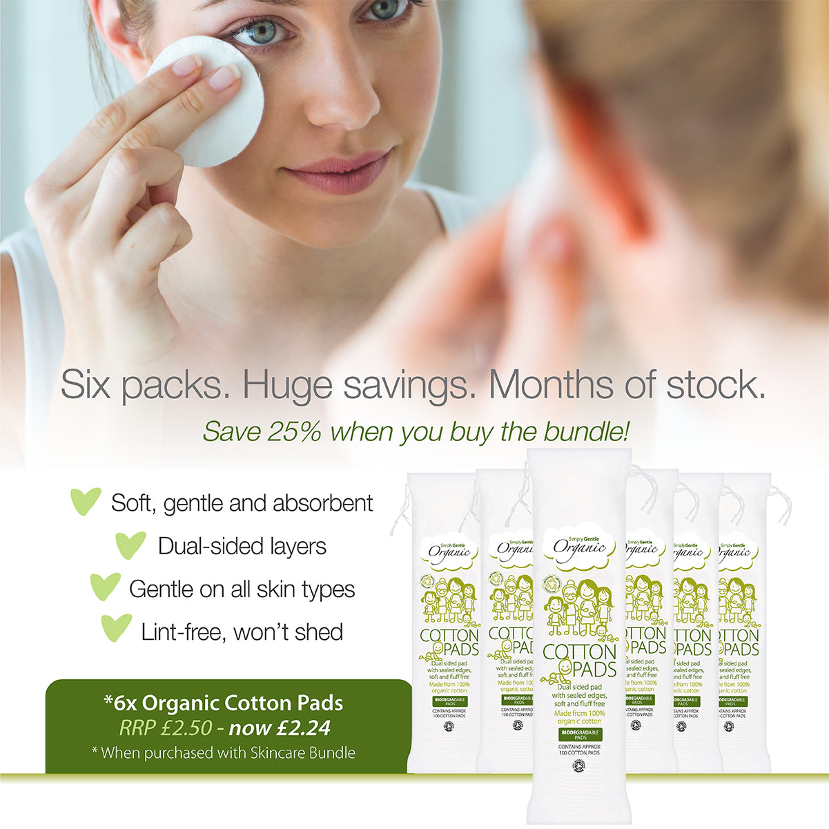 Simply Gentle Organic Cotton Skincare Bundle