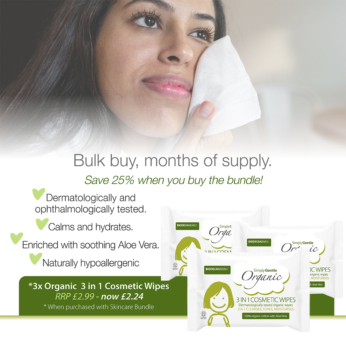 Simply Gentle Organic Cotton Skincare Bundle