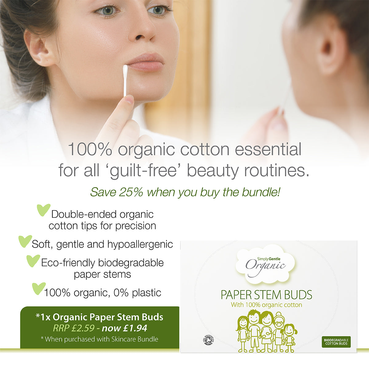 Simply Gentle Organic Cotton Skincare Bundle