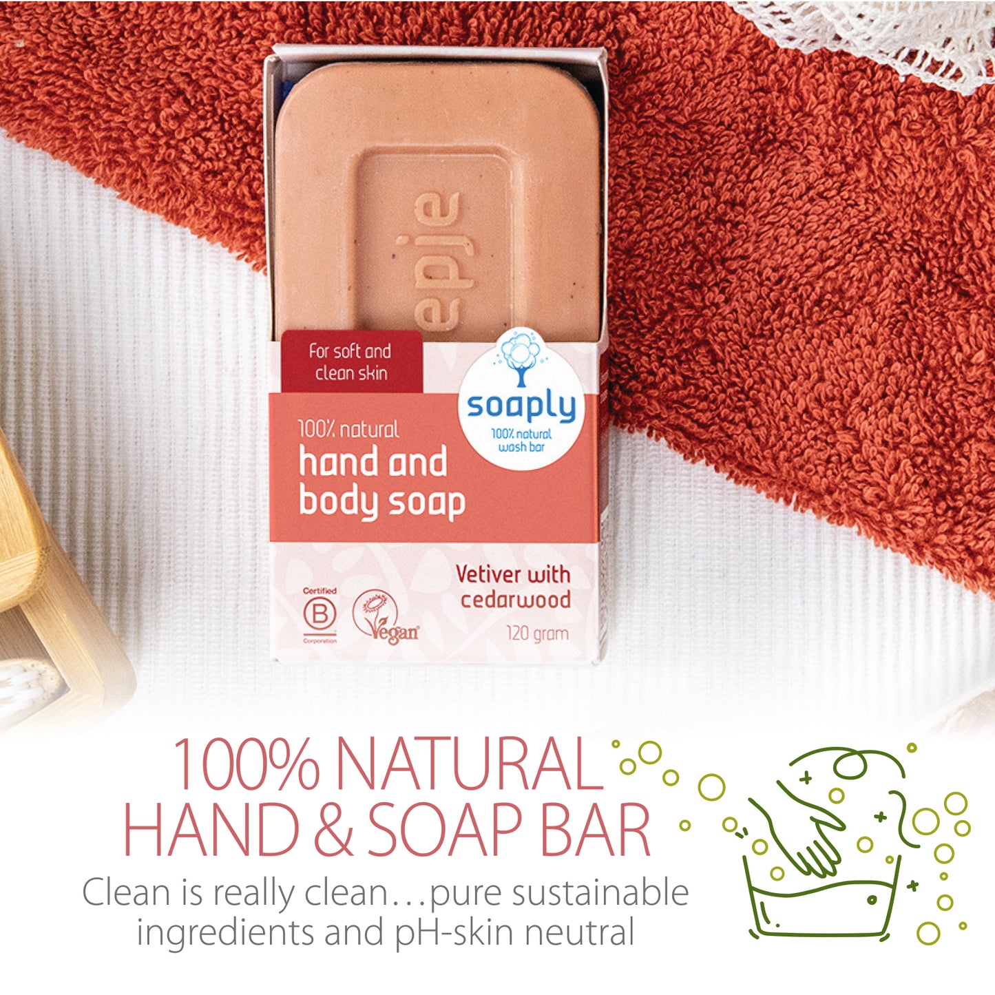 natural hand and soap bar