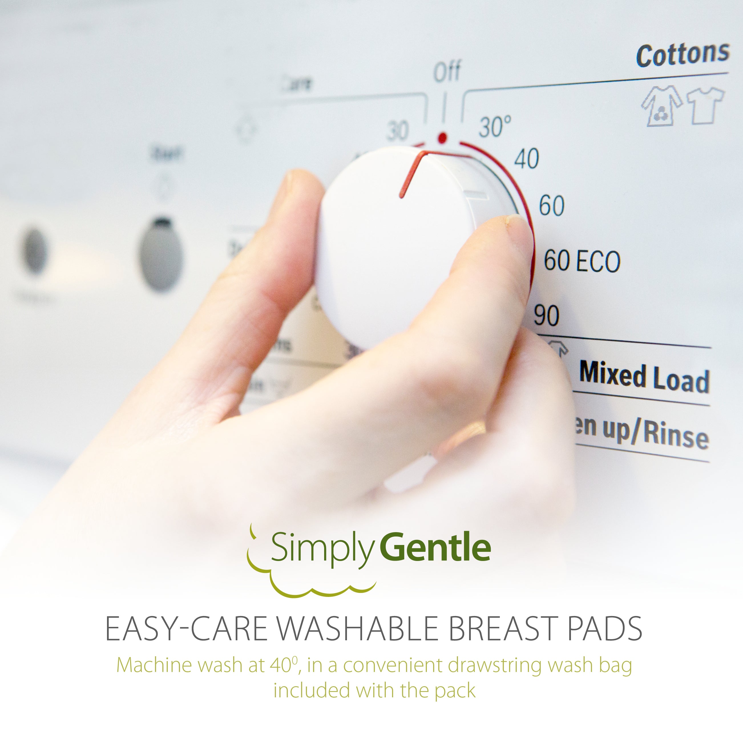 Simply Gentle Washable Breast Pads have been especially designed for use in late pregnancy, after the birth of your baby and whilst breastfeeding to provide security and protection from excess breast milk. The pads soften with each wash.
